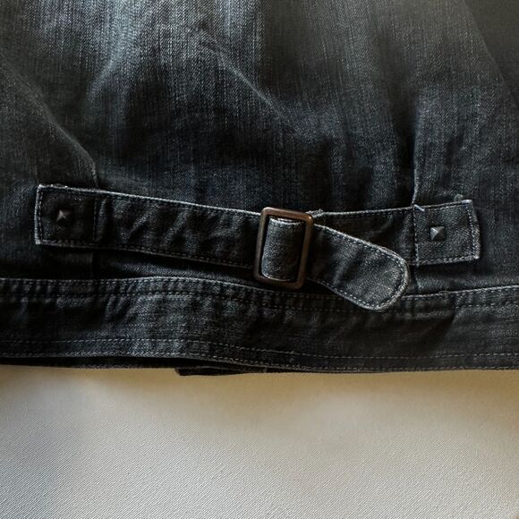 Roxy Women's Jacket Denim M Distressed Black Jean Long Sleeve Grunge - Picture 5 of 9